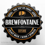 Brewfontaine Bottle Cap Sign