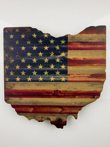 Rustic Wooden State of Ohio - Sign Store