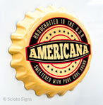 Americana Soda Bottle-Cap Sign