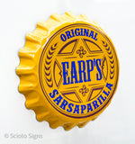 Earp's Sarsaparilla Soda Bottle-Cap Sign