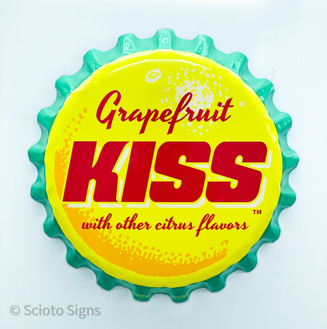 Grapefruit Kiss Soda Bottle-Cap Sign
