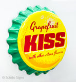 Grapefruit Kiss Soda Bottle-Cap Sign